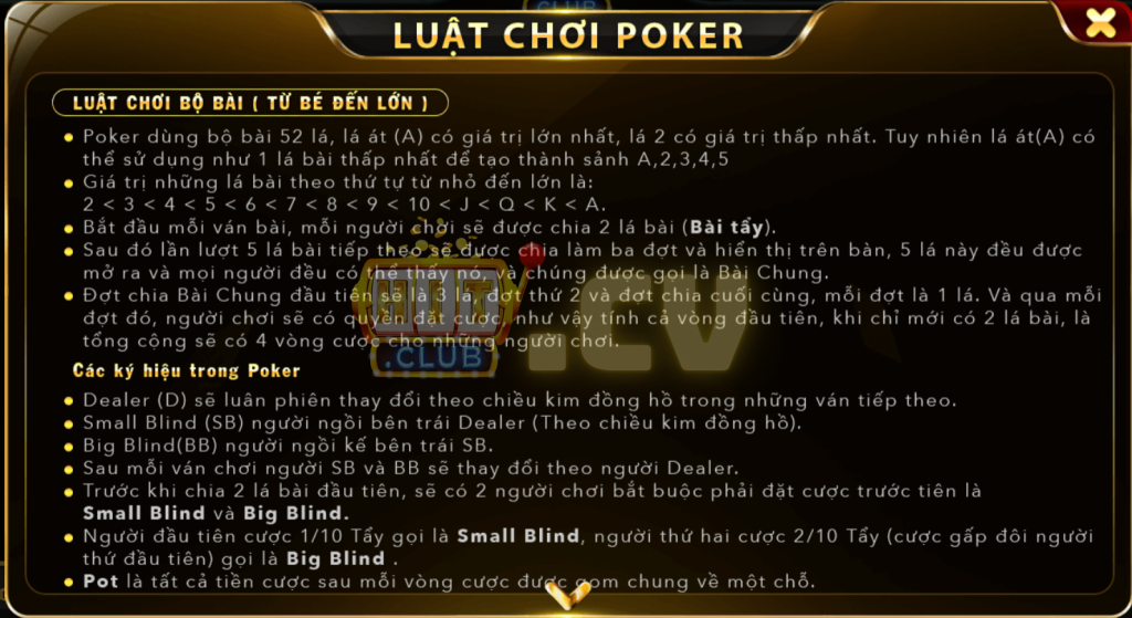 Luật chơi Poker HitClub