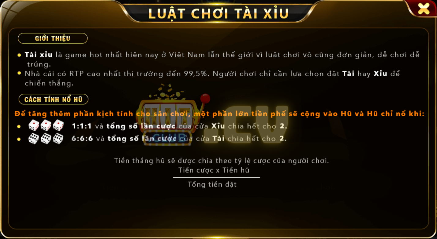 Luật chơi tài xỉu HitClub