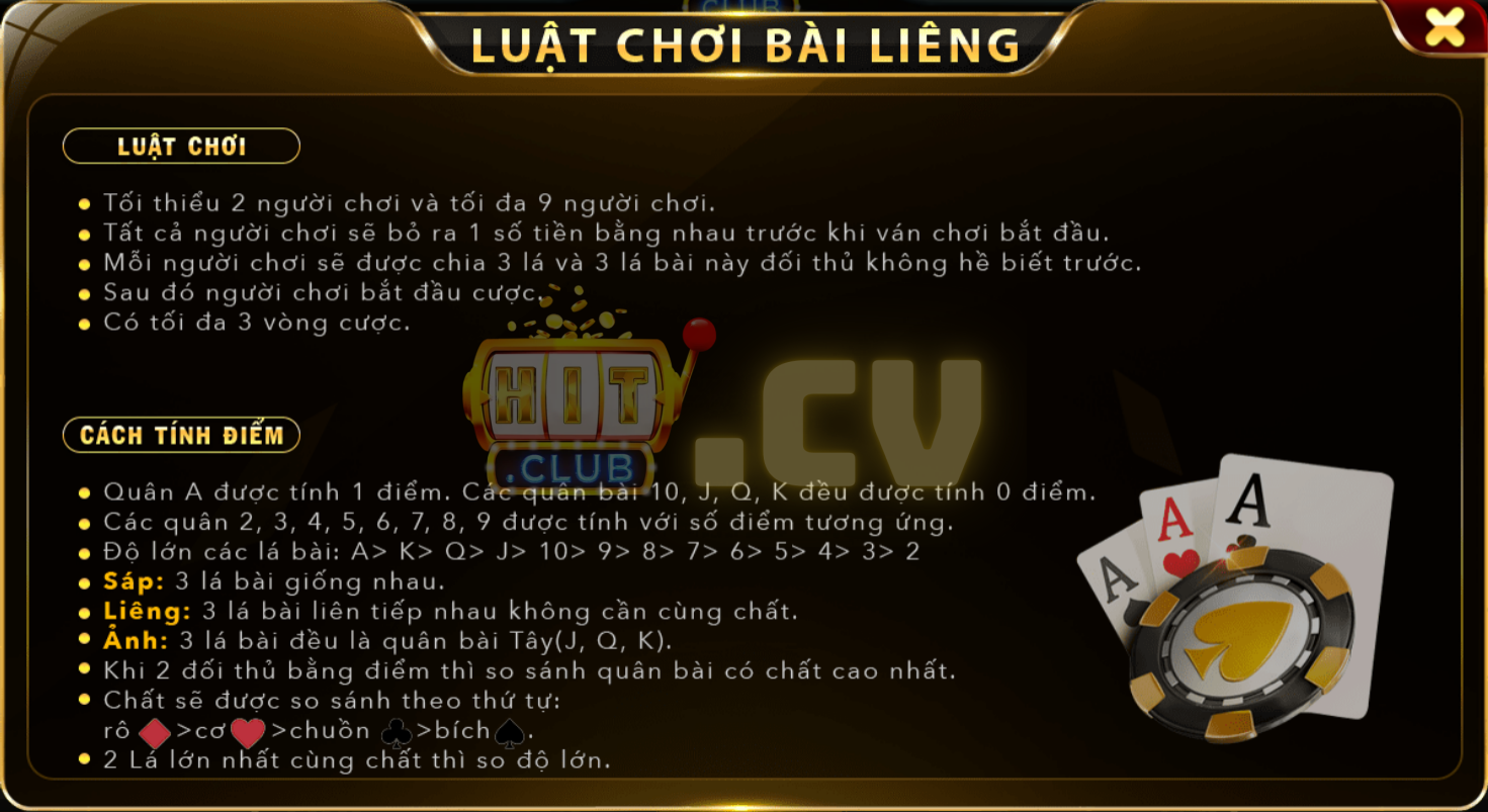 Luật chơi Liêng HitClub