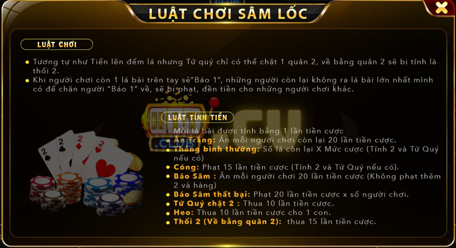 Luật chơi Sâm Lốc HitClub