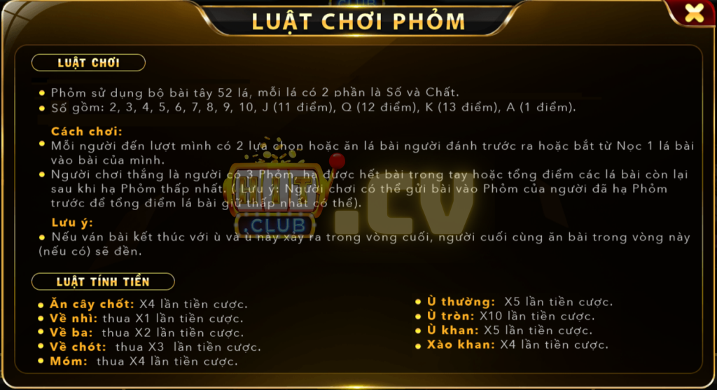 Luật chơi bài Phỏm HitClub