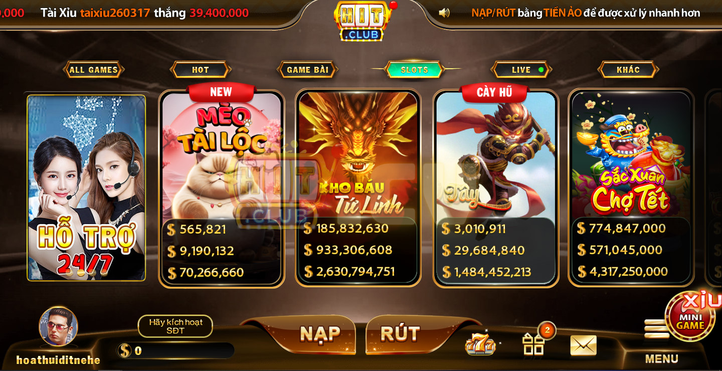 Các slot game HitClub mang lại cho người chơi cơ hội trúng Jackpot lên đến hàng tỷ đồng